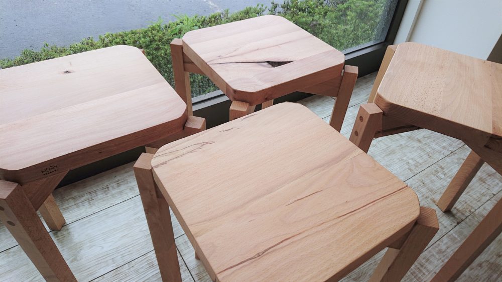 Asakura Makanai Natural Snow Beech Stool