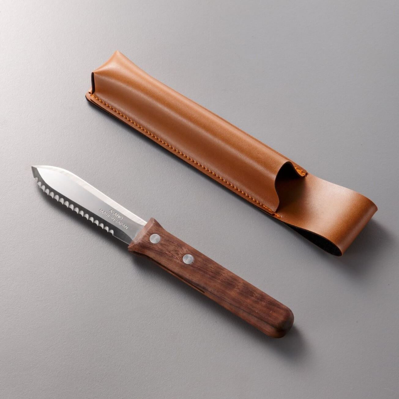Asano Japanese Planting Knife with Leather Sheath