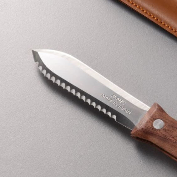 Asano Japanese Planting Knife with Leather Sheath