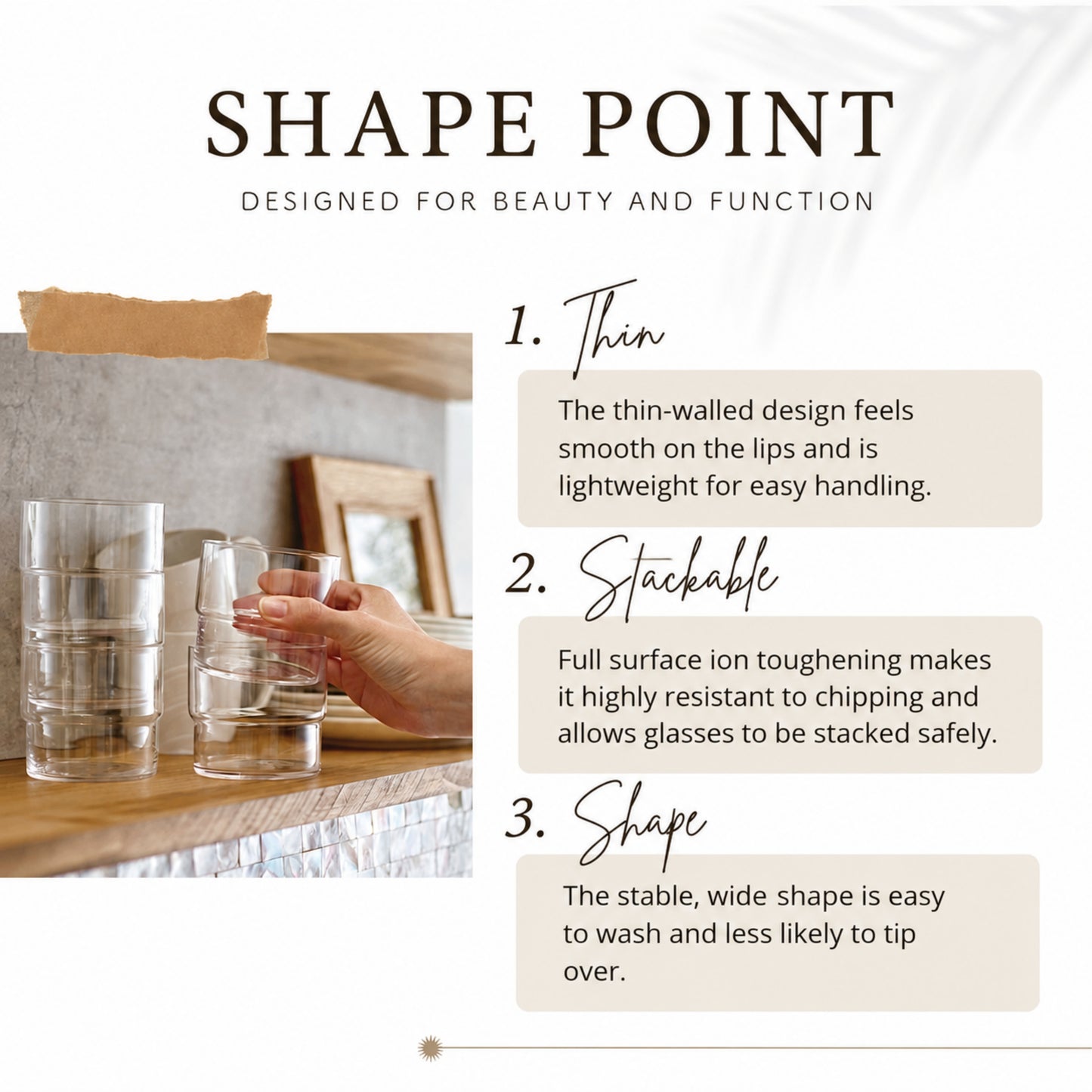 Toyo-Sasaki Fino HS Platinum Stackable Glass Tumbler 390ml