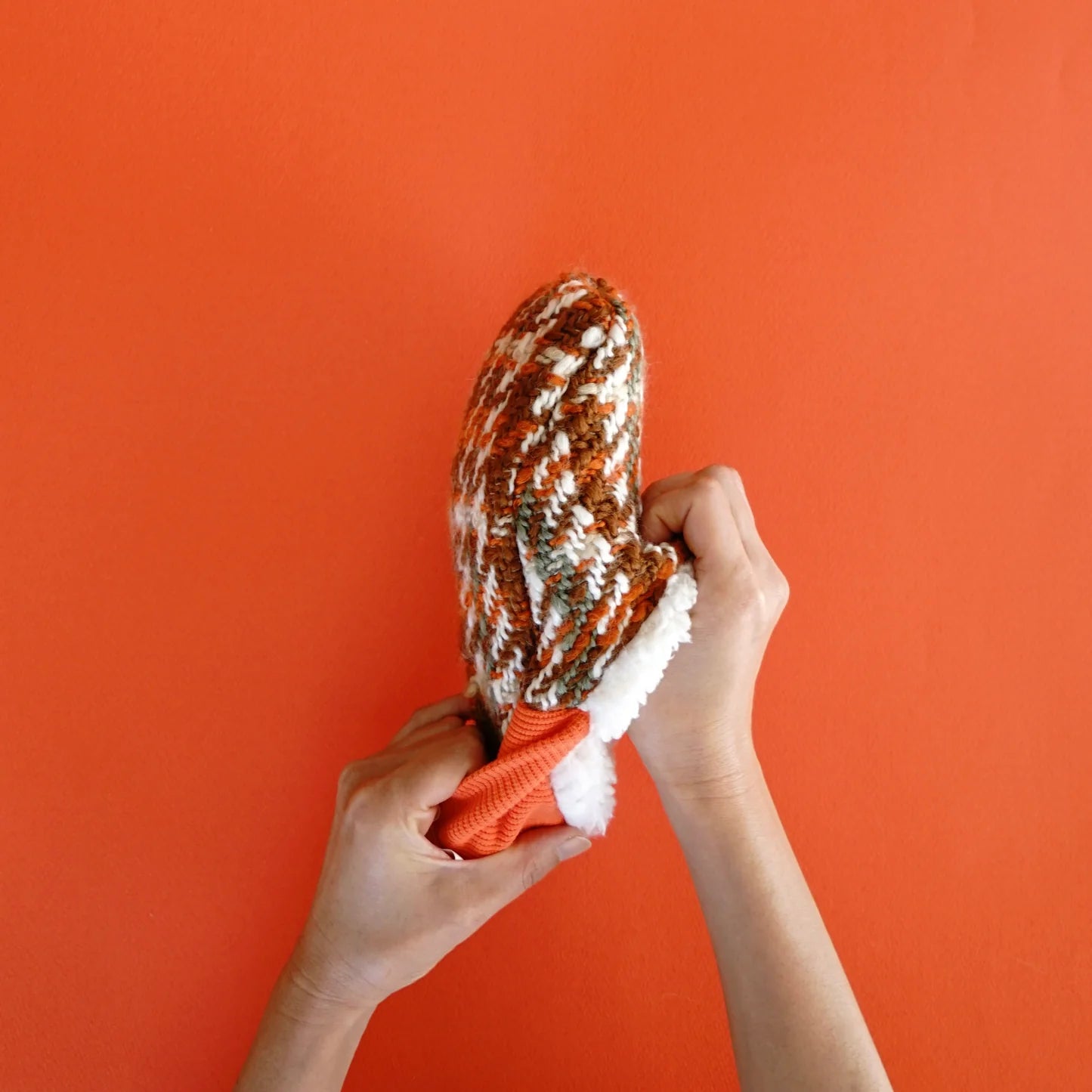 Merippa Cotton Wool Border x Dark Check Japanese Slippers