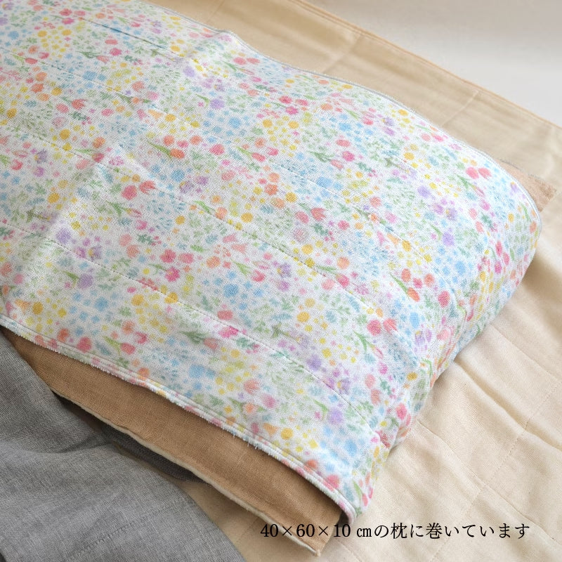 Binchotan Charcoal Slim Bath Towel - Flower Garden