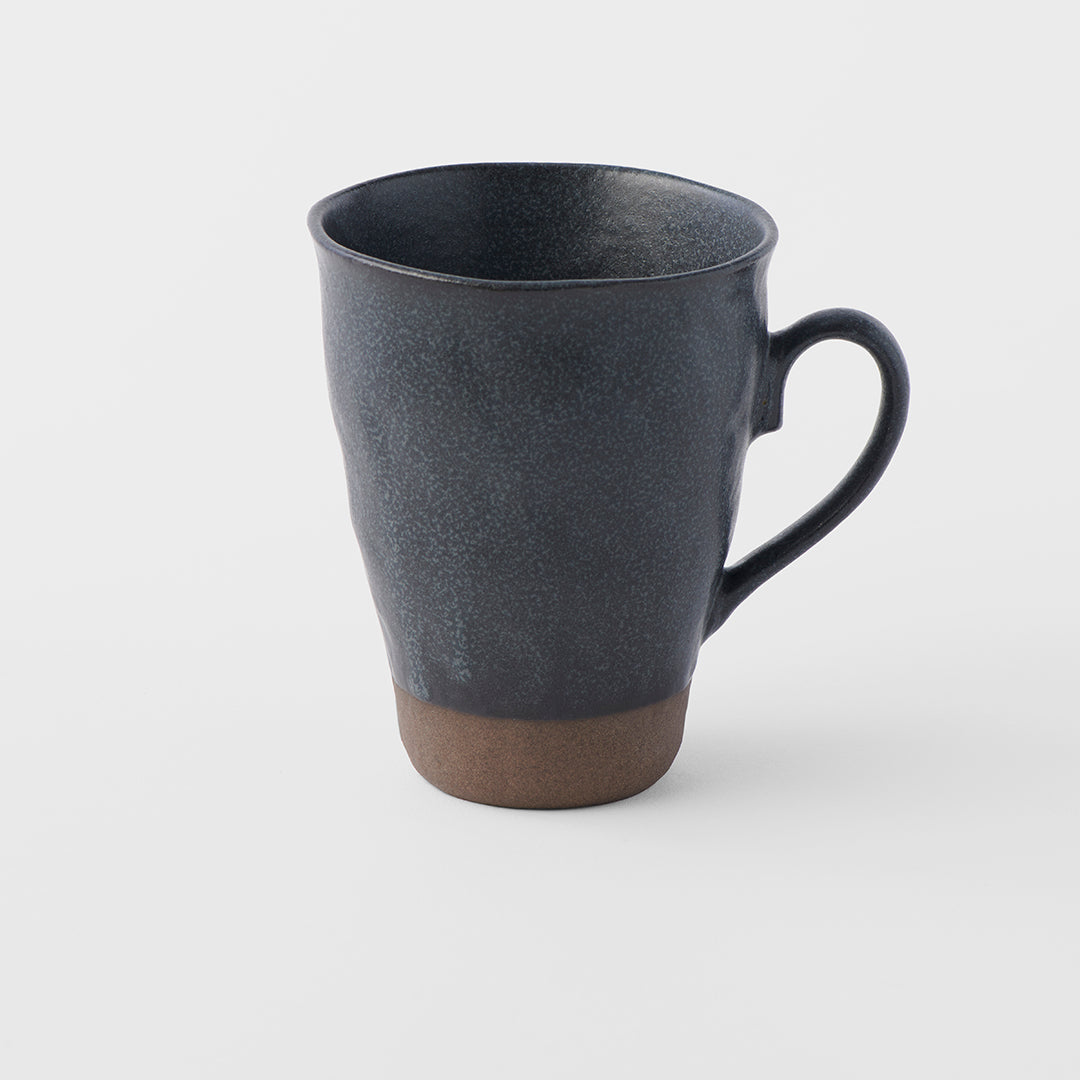 Mug with handle black wave 11cm