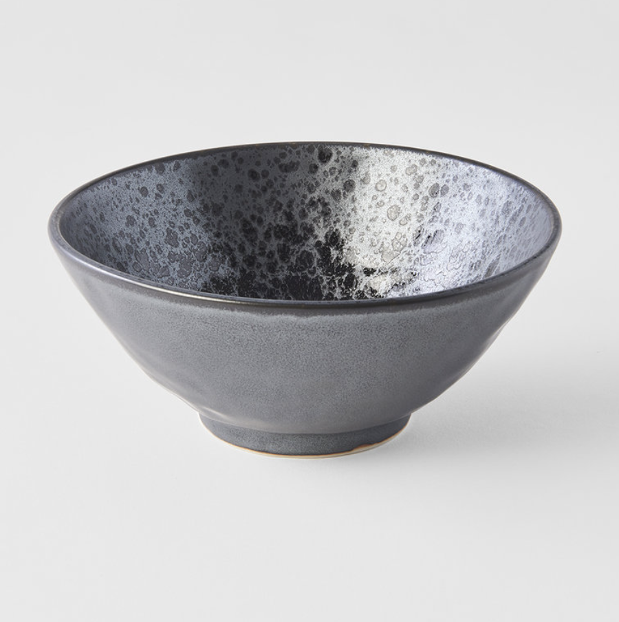Black Pearl Udon Bowl Made In Japan, 20cm