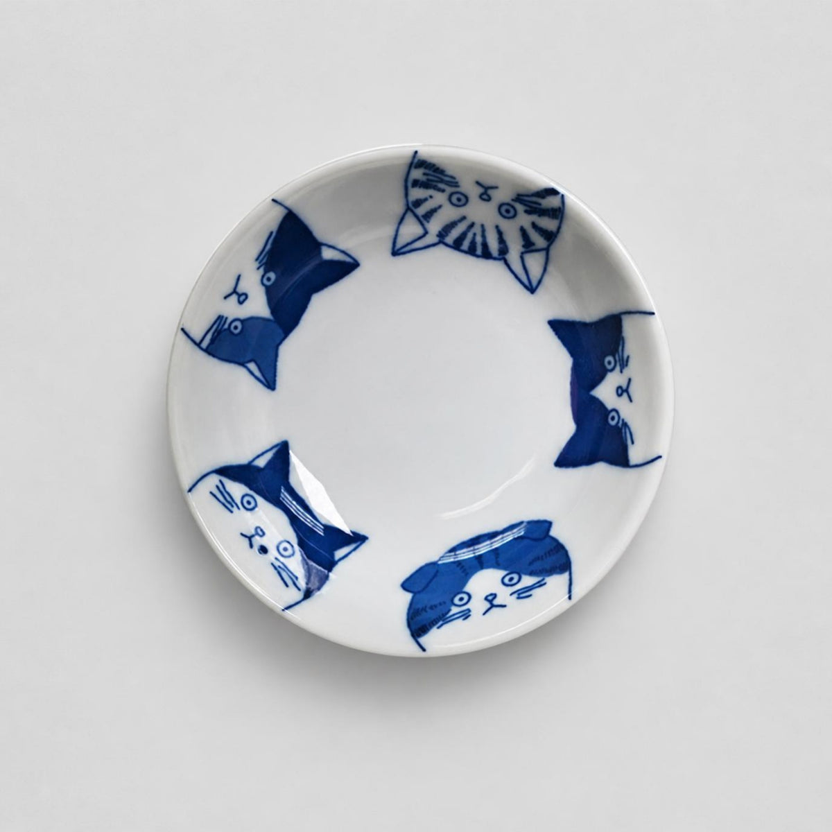 Blue Cat Faces Sauce Dish 9cm