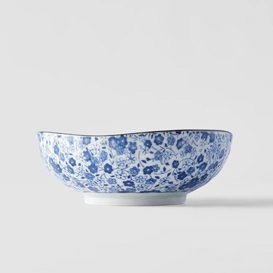 Blue Daisy uneven medium bowl 16cm