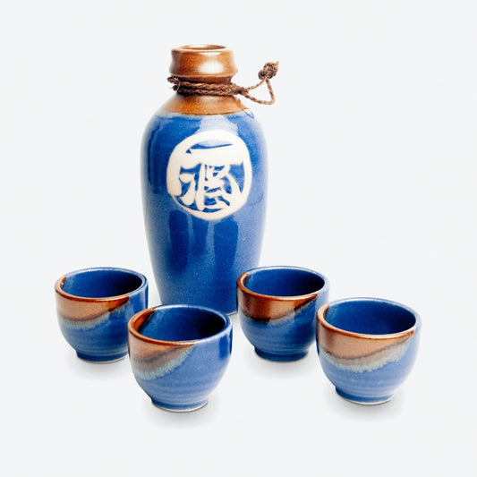 Blue & Amber Sake Gift Set for Four 500ml