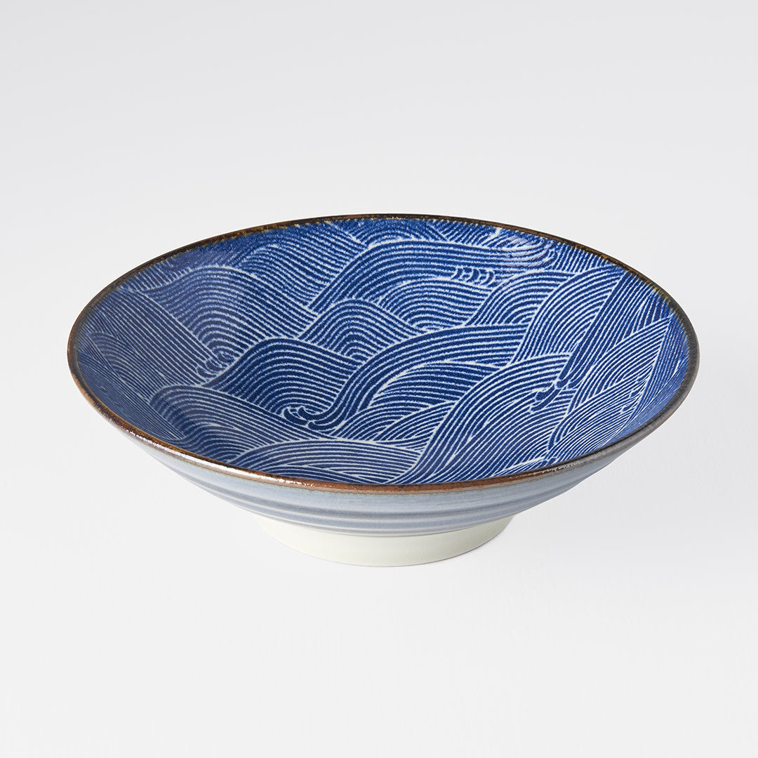 Blue Wave Ramen Bowl, 24.5cm