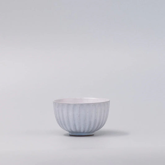 Speckled White ridged teacup 150ml