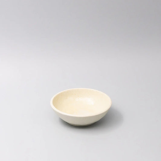 White ceramic bowl on a gray background