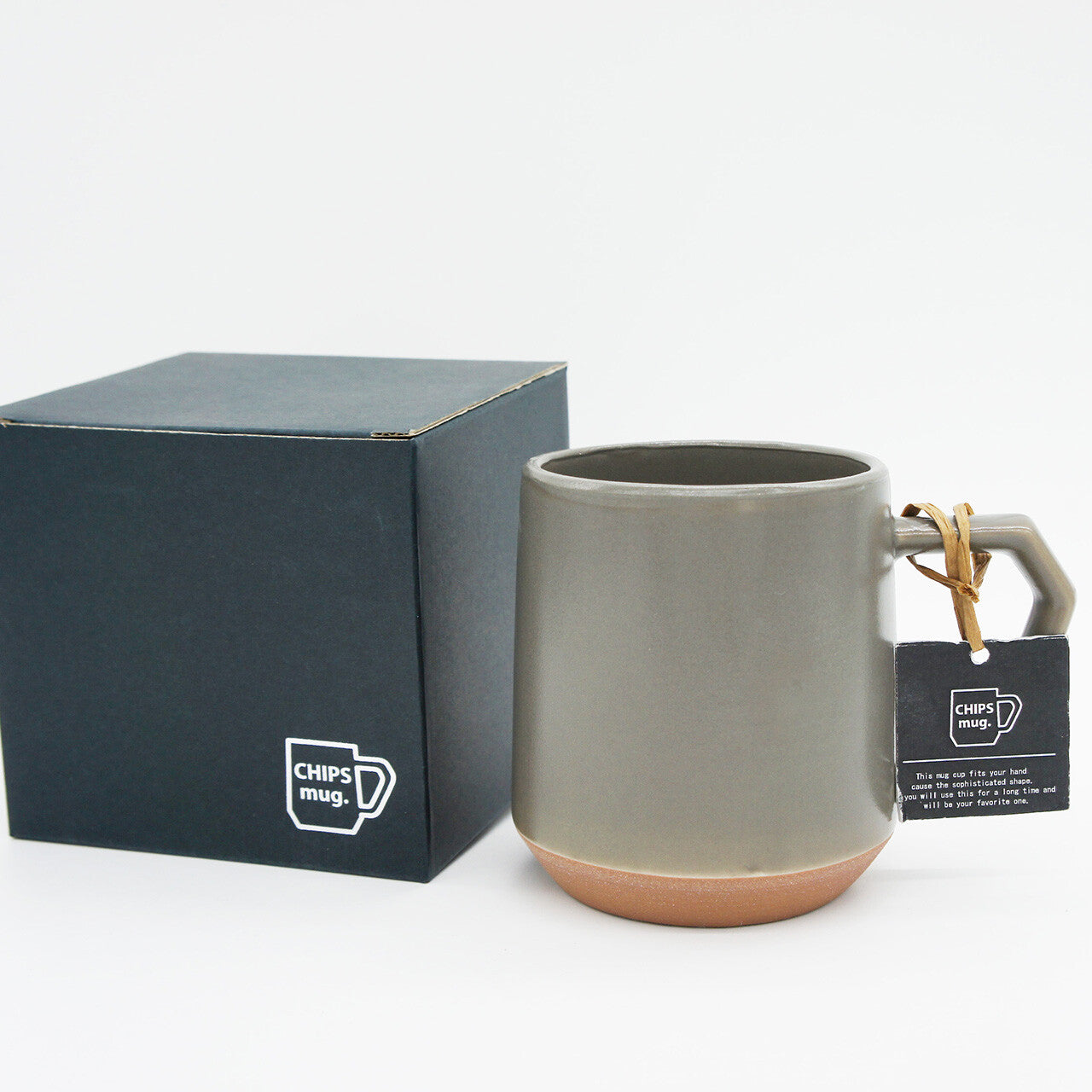 CHIPS Mat Grey Gift Boxed Mug with Handle 380ml
