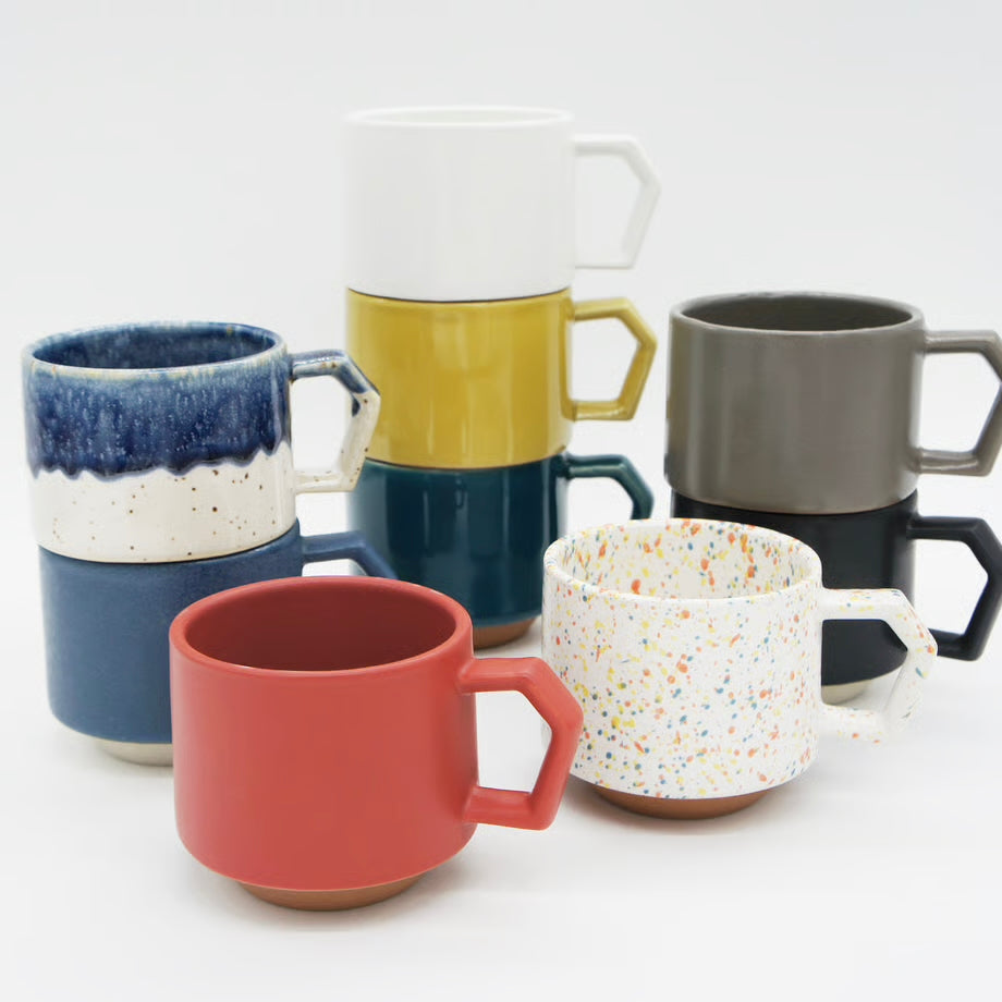 CHIPS Stack Splash Navy & White Gift Boxed Mug with Handle 280ml