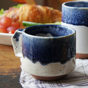 CHIPS Stack Premium White & Navy Gift Boxed Mug with Handle 280ml