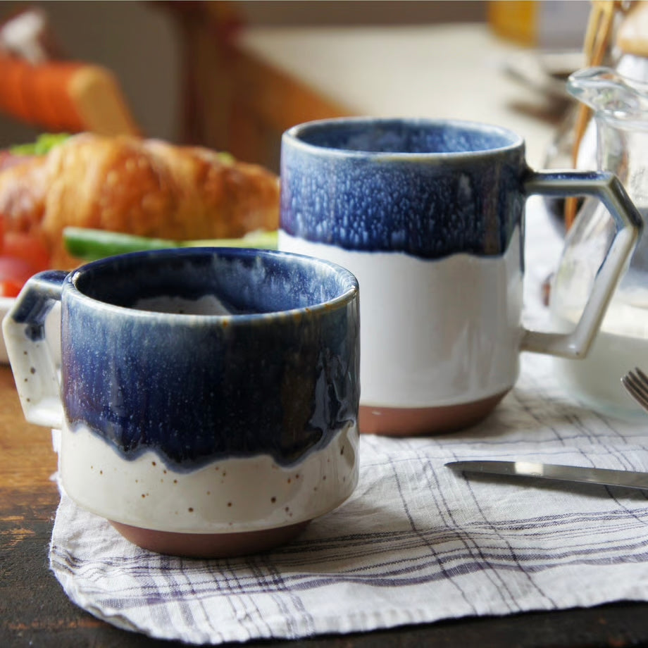 CHIPS Stack Premium White & Navy Gift Boxed Mug with Handle 280ml
