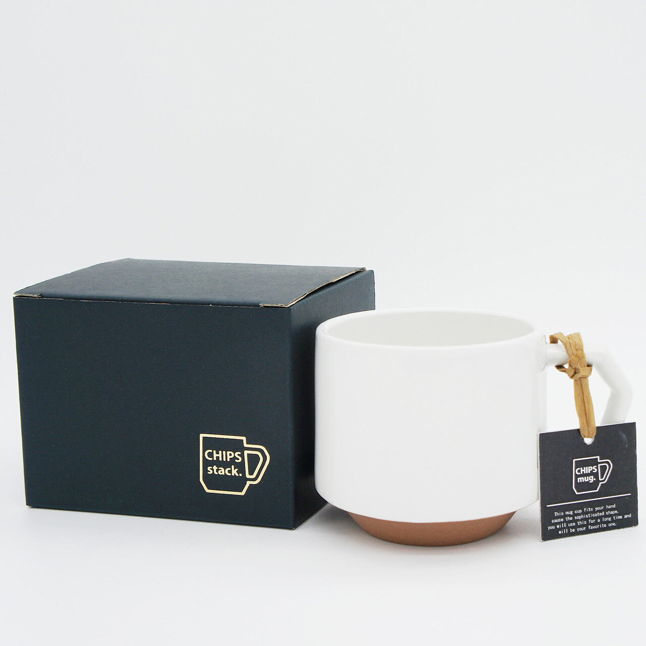 CHIPS Stack Solid White Gift Boxed Mug with Handle 280ml