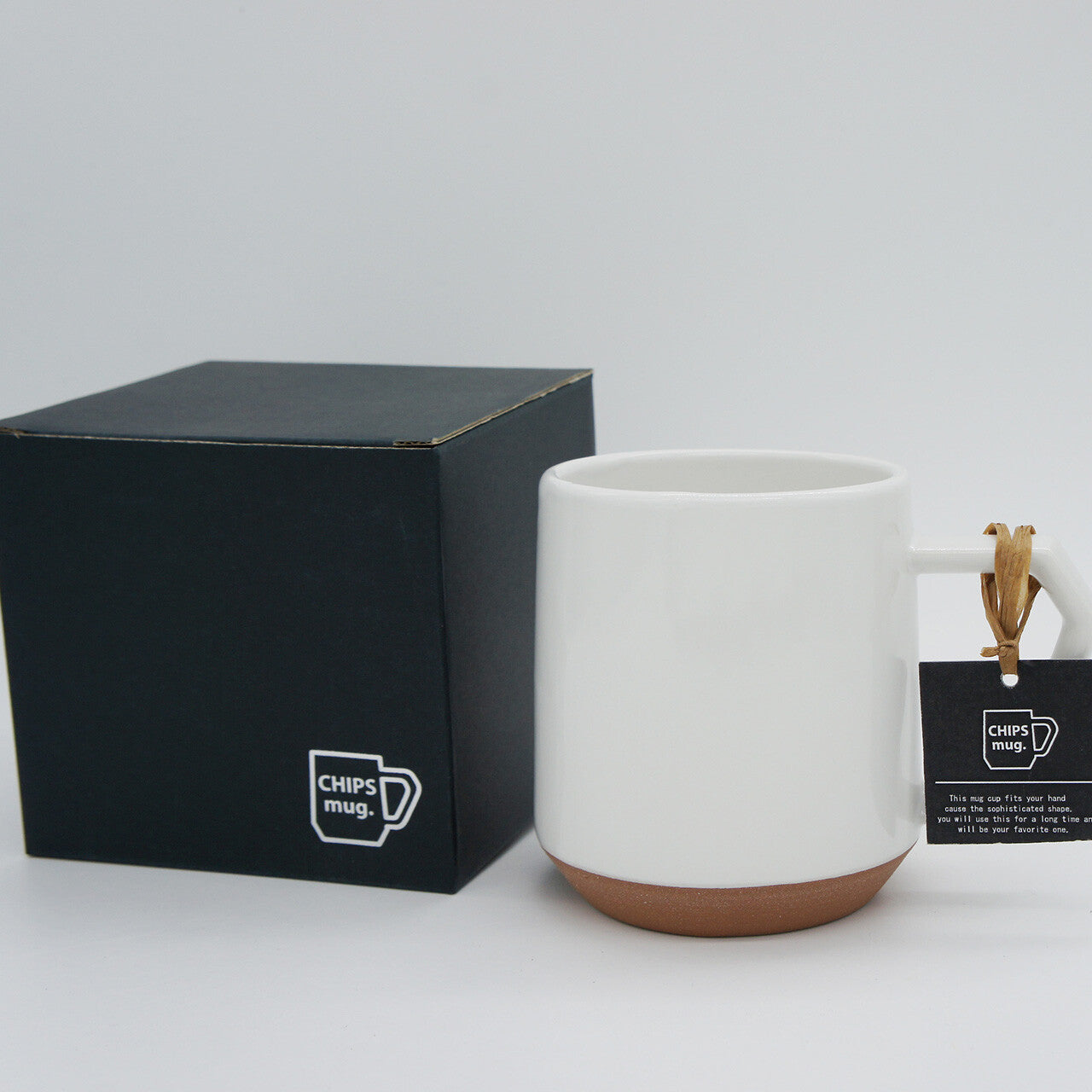 CHIPS Solid White Gift Boxed Mug with Handle 380ml