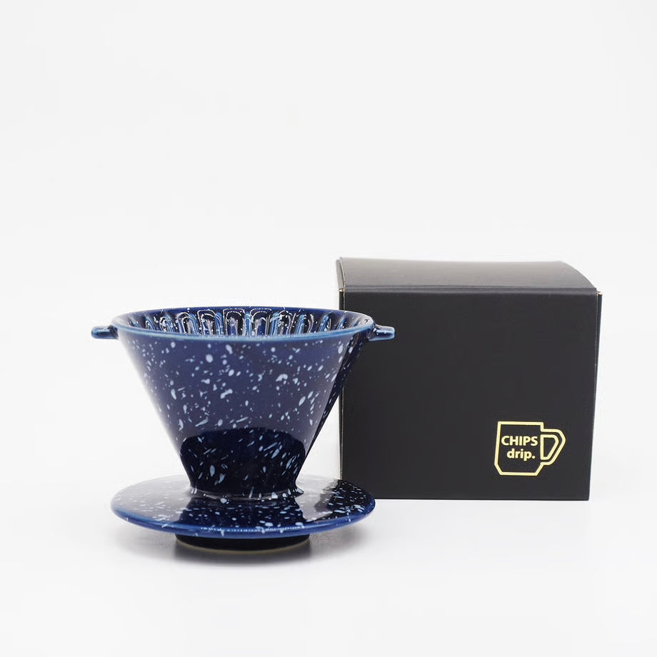 CHIPS Splash Navy & White Gift Boxed Coffee Dripper for 1-2 Cups