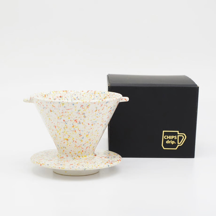 CHIPS Splash White & Orange Gift Boxed Coffee Dripper for 1-2 Cups