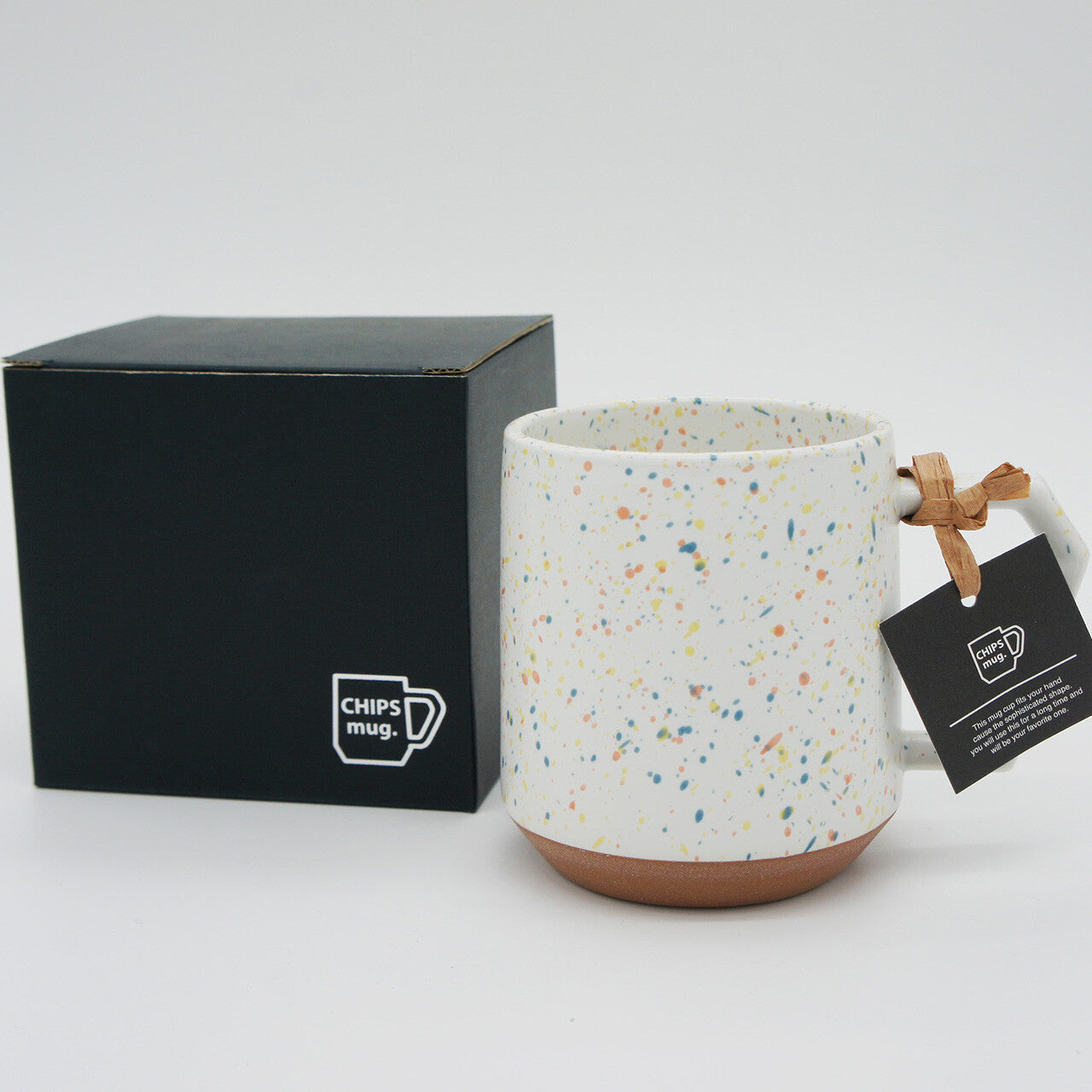 CHIPS Splash White & Orange Gift Boxed Mug with Handle 380ml