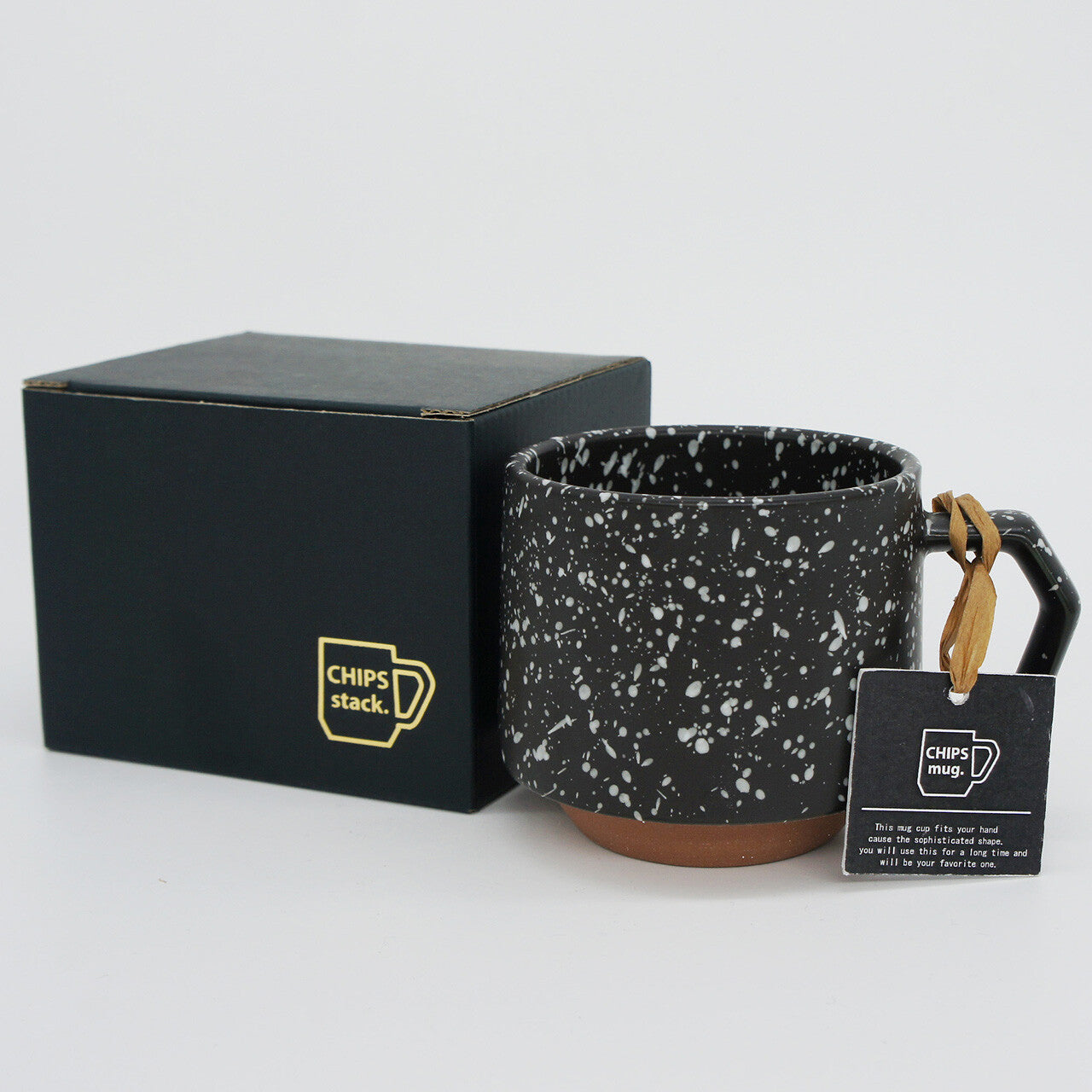 CHIPS Stack Splash Black & White Gift Boxed Mug with Handle 280ml
