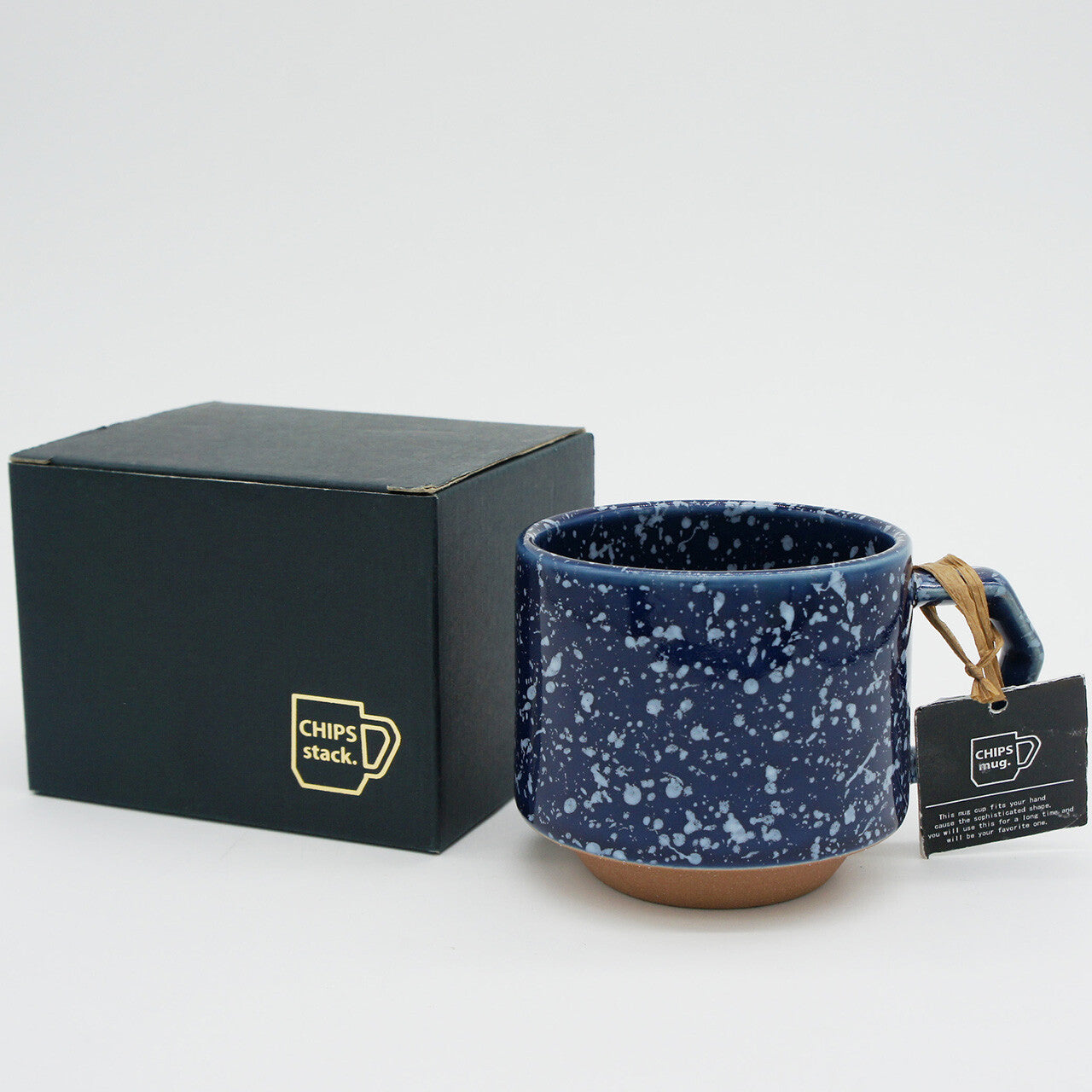 CHIPS Stack Splash Navy & White Gift Boxed Mug with Handle 280ml