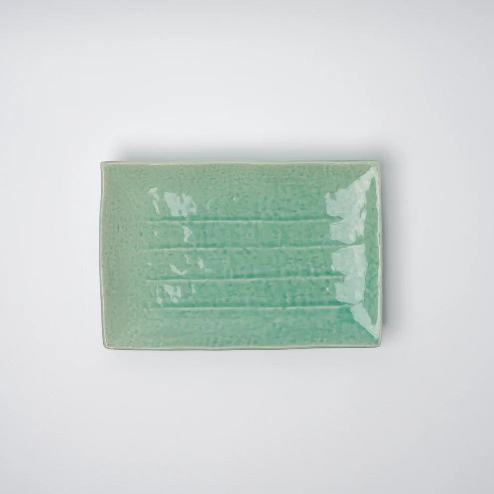 Celadon Sushi Plate Rect. 22cm