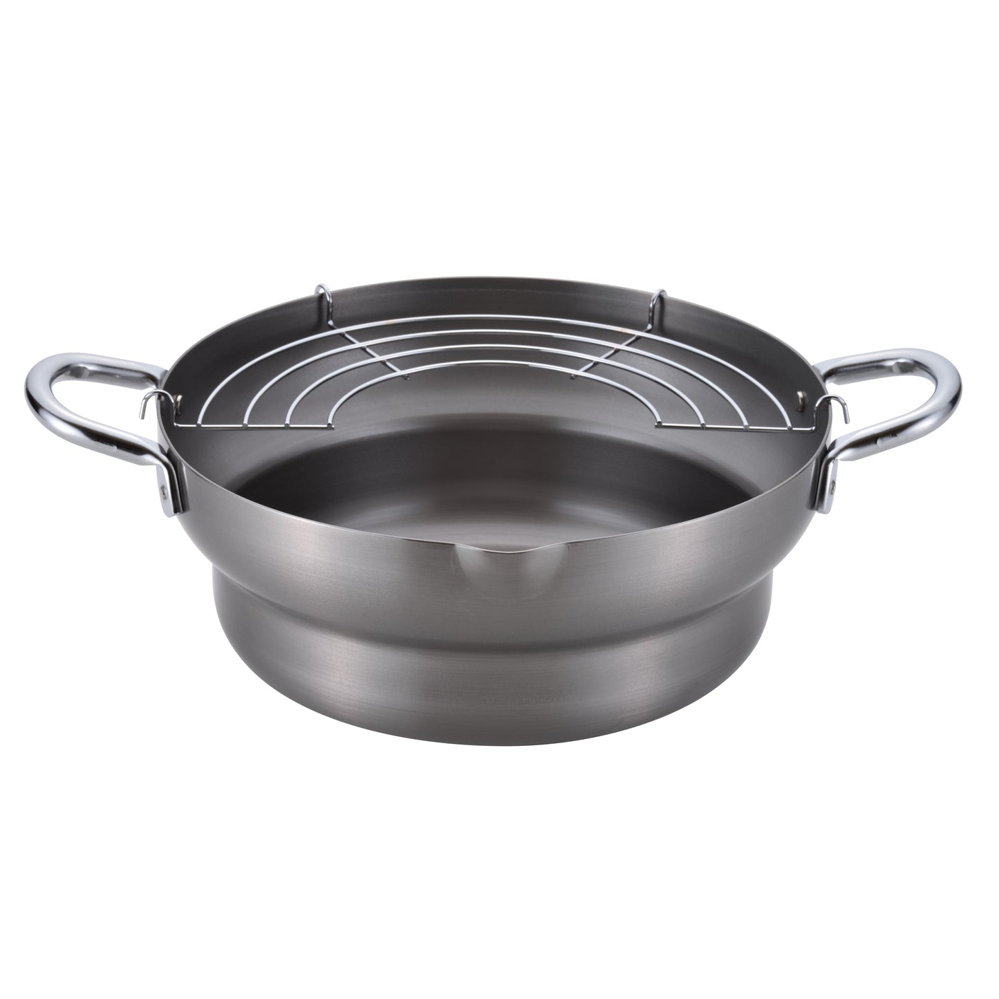 Chitose Iron Tempura Frying Pot with Stepped Rim 24cm