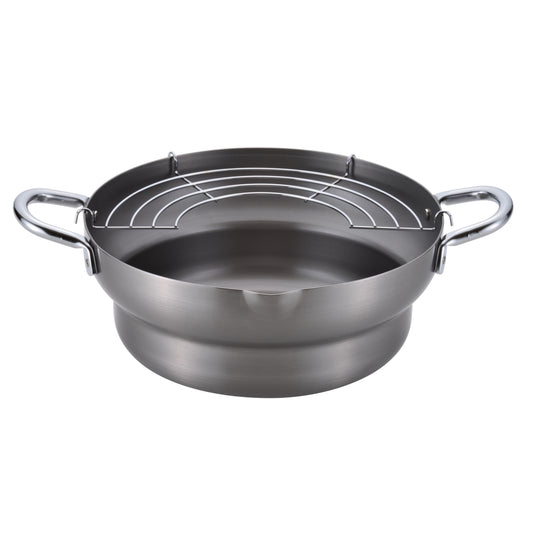 Chitose Iron Tempura Frying Pot with Stepped Rim 24cm