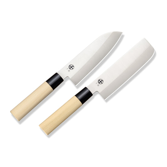 Chitose Molybdenum Steel 15.5cm Santoku & Nakiri Knife Set