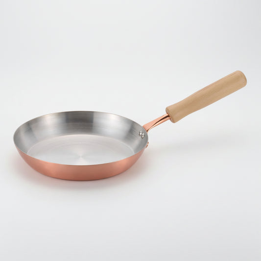 Chitose Pure Copper Frying Pan with Wooden Handle 20cm