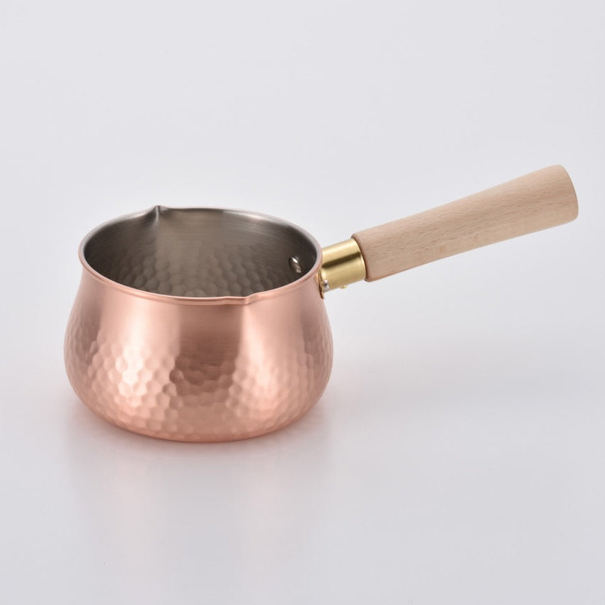 Chitose Pure Copper Saucepan with Wooden Handle 12cm