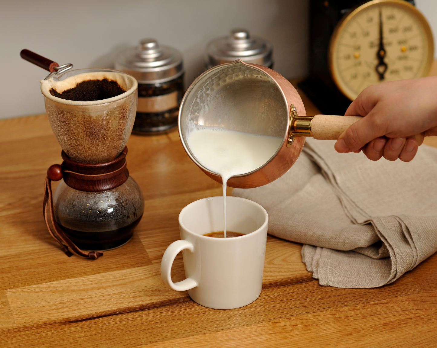 Chitose Pure Copper Saucepan with Wooden Handle 12cm