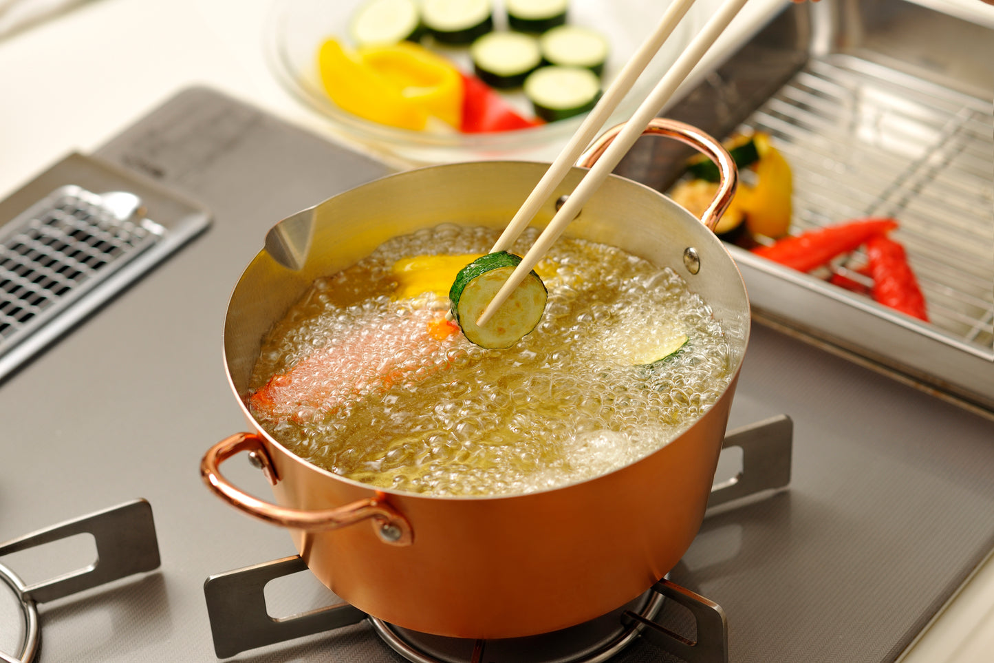 Chitose Pure Copper Tempura Pot 20cm