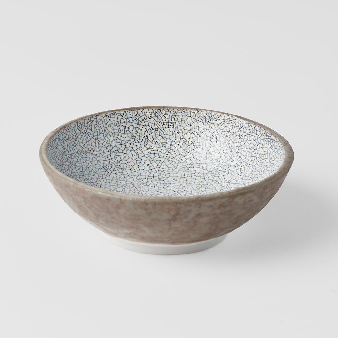 Crazed Grey Small shallow Bowl 13cm
