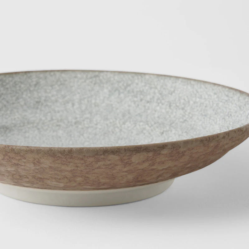 Crazed Grey Shallow Bowl 23cm