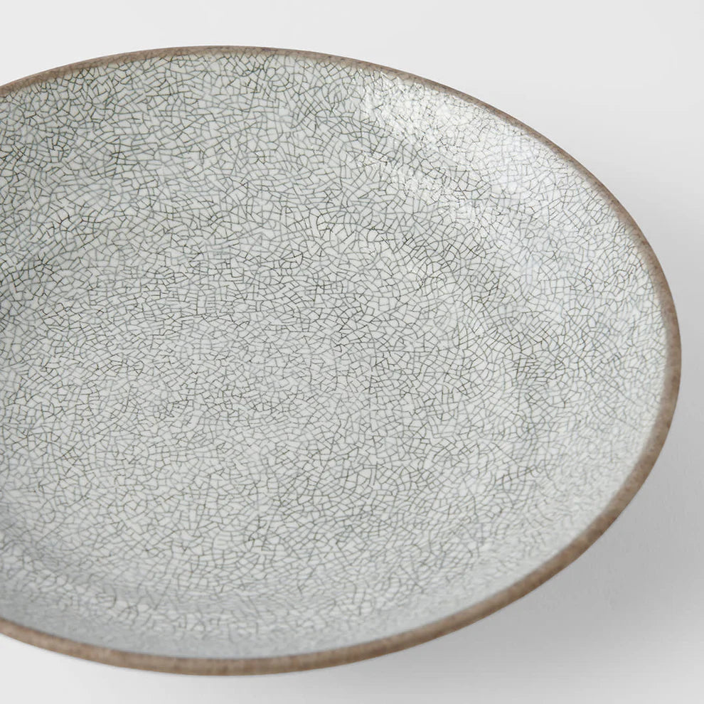 Crazed Grey Shallow Bowl 23cm
