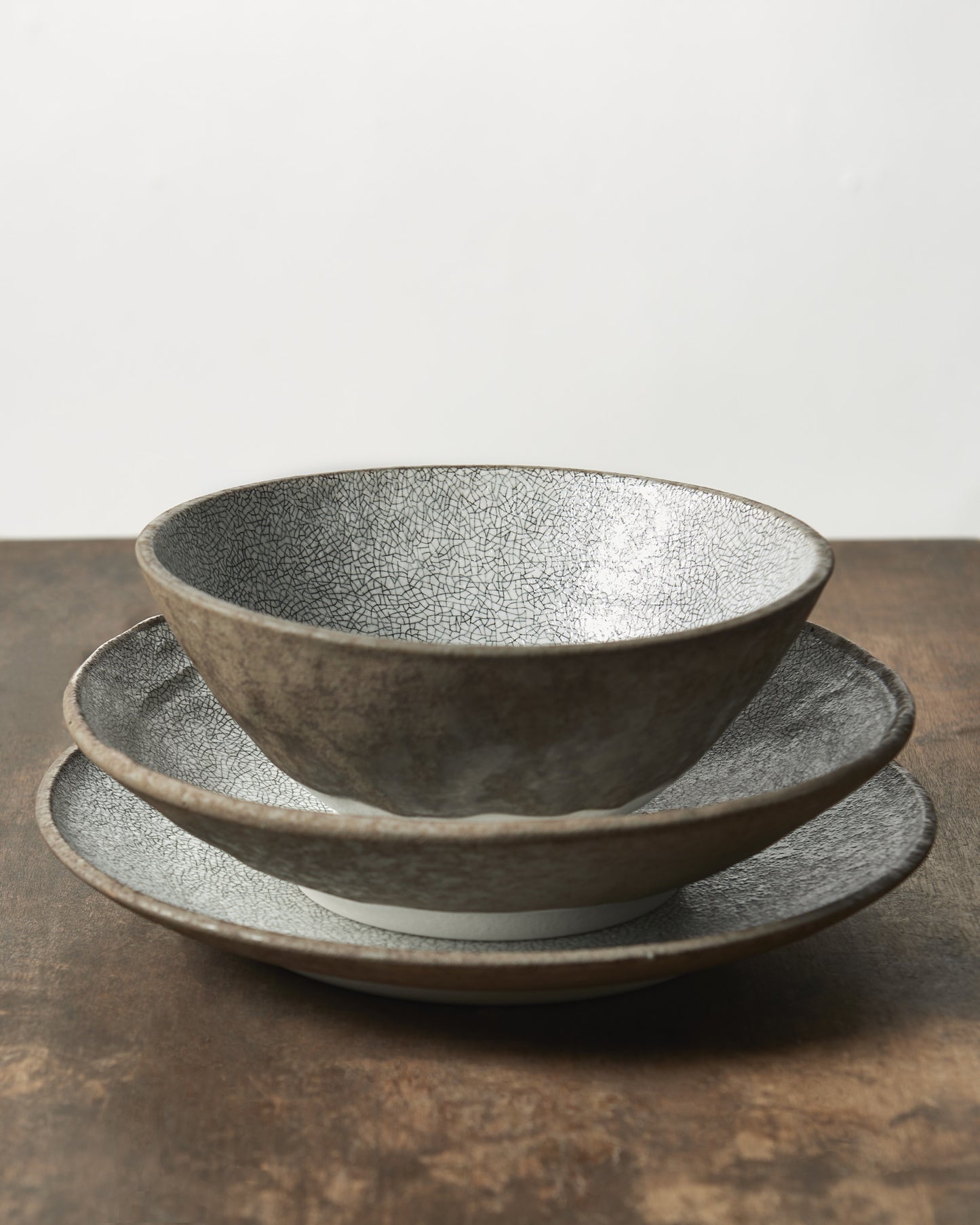 Crazed Grey Udon Bowl 20cm Made in japan UK