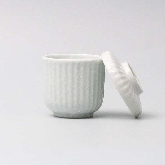 Cup Chawanmushi Soft White Lidded Jar 170ml