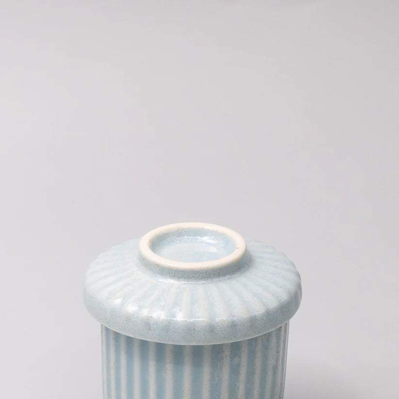 Cup Chawanmushi Ice Blue Lidded Jar 170ml