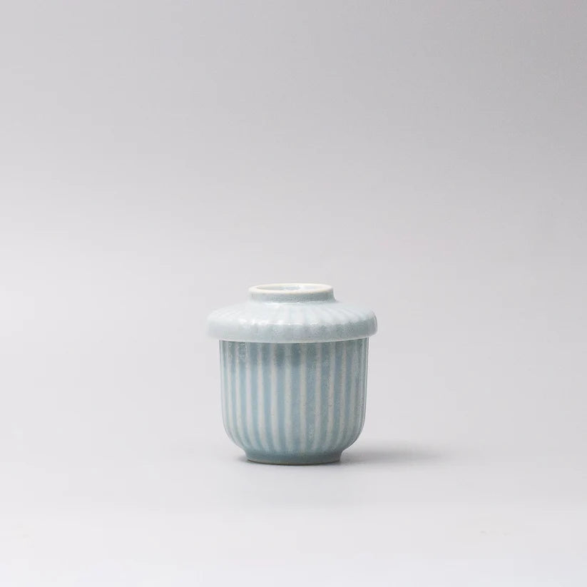 Cup Chawanmushi Ice Blue Lidded Jar 170ml