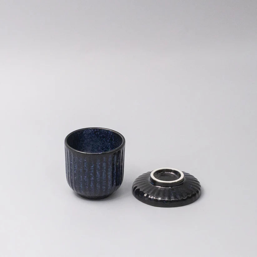Cup Chawanmushi Indigo Blue Lidded Jar 170ml
