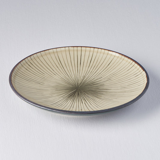 Dark Green Converging Lines side plate 19cm