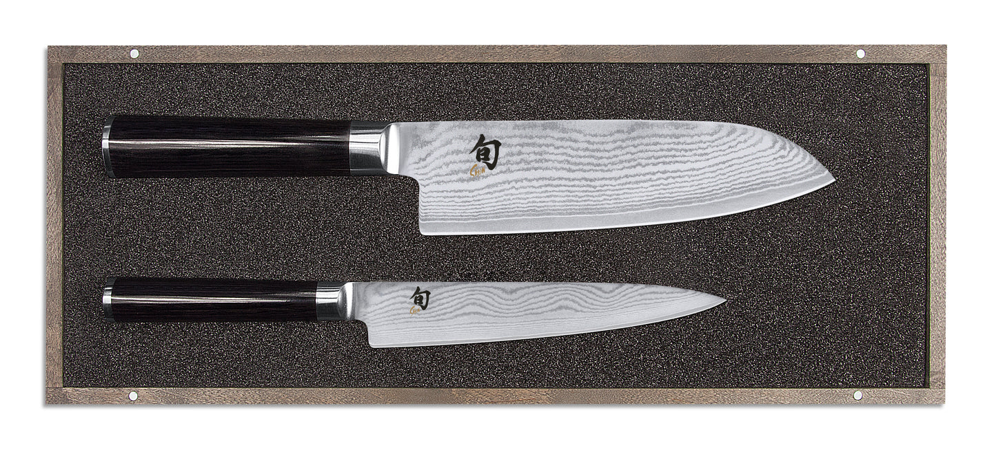 Kai Shun Classic 15cm Utility & 18cm Santoku Knife Set