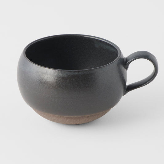 Rounded mug with handle black 6.5cm