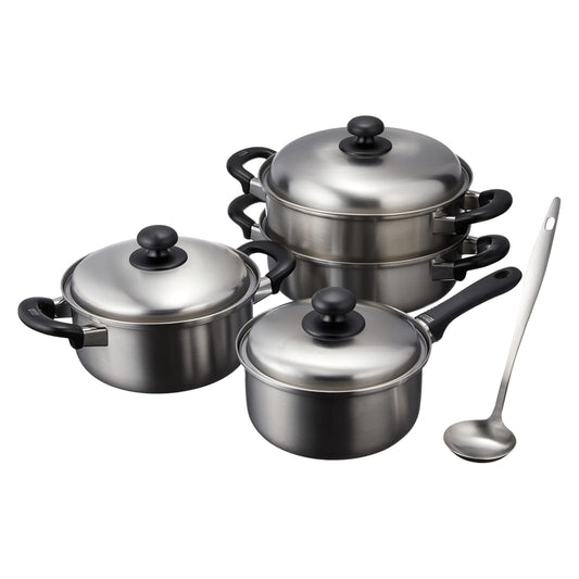 Enzo Classic Stainless Steel Everyday Cooking & Steaming Set with Ladle