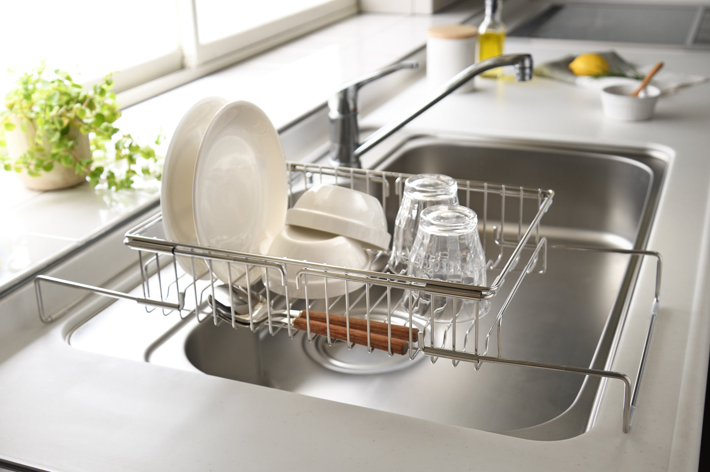 Enzo Expandable Stainless Steel Sink Dish Drainer Rack