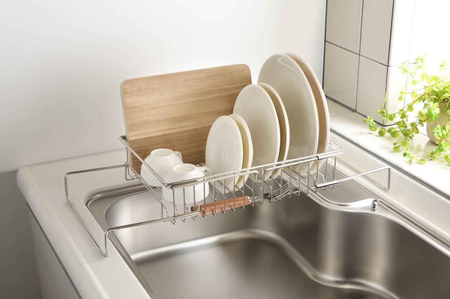 Enzo Expandable Stainless Steel Sink Dish Drainer Rack