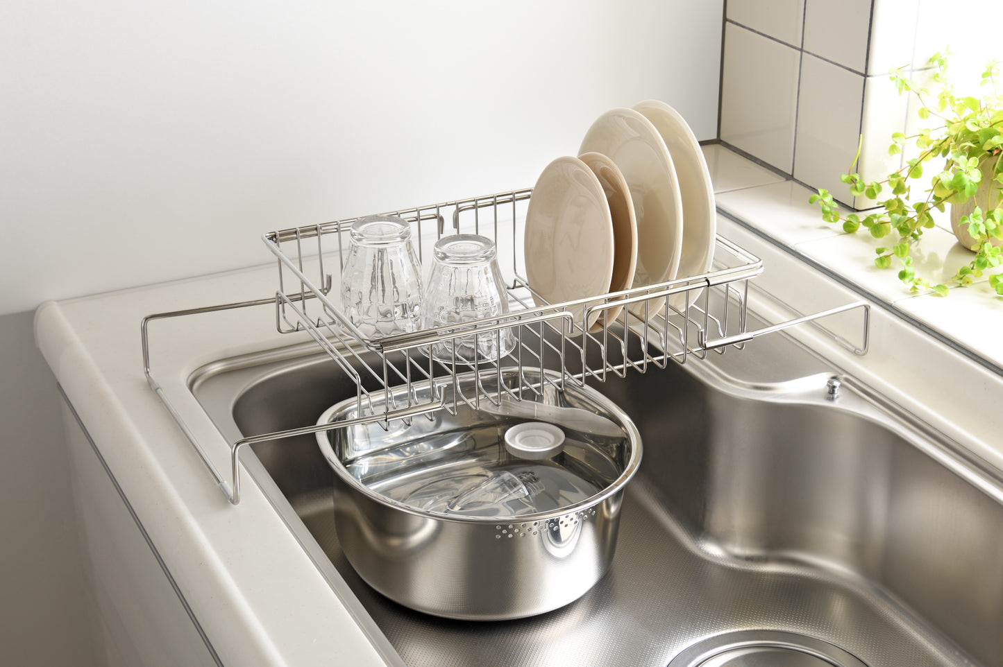 Enzo Expandable Stainless Steel Sink Dish Drainer Rack