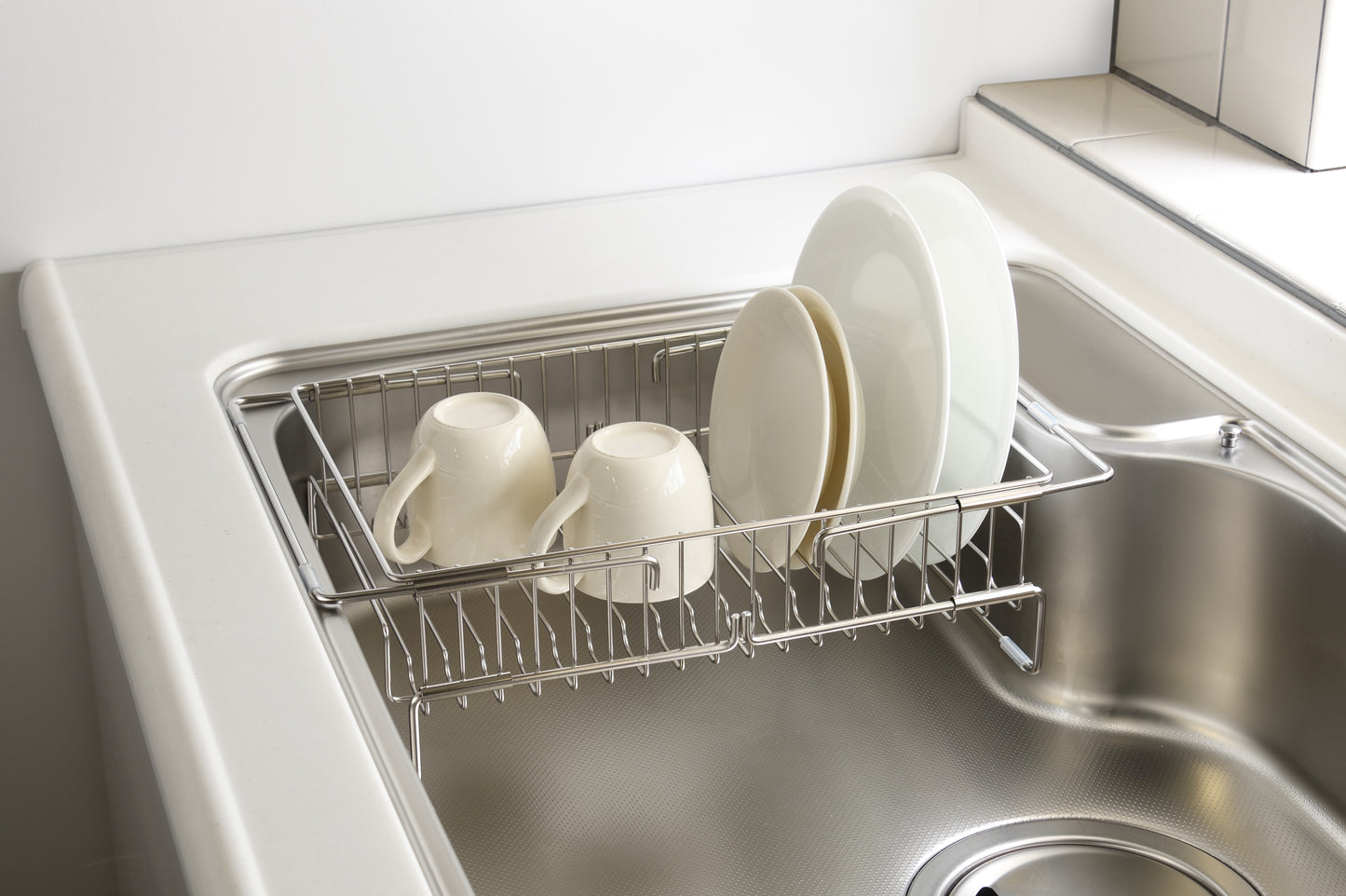 Enzo Expandable Stainless Steel Sink Dish Drainer Rack