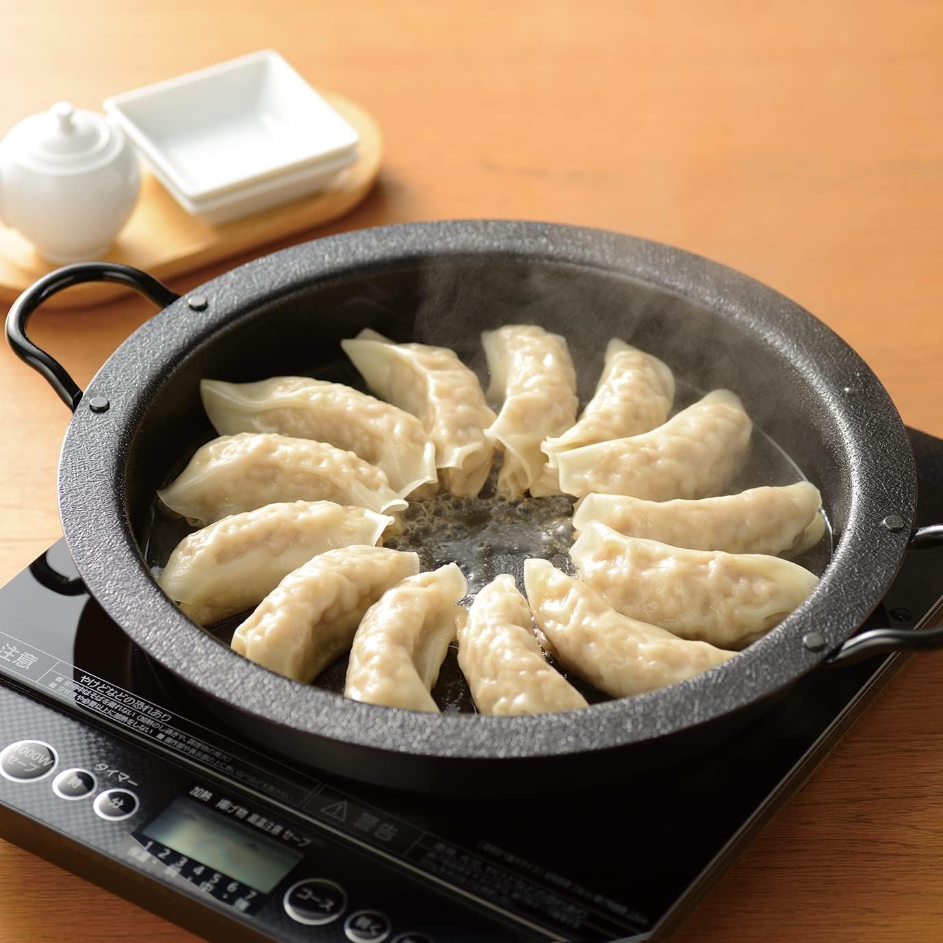 Enzo Iron Yakiniku & Gyoza Grill Pan with Stainless Steel Lid 26cm